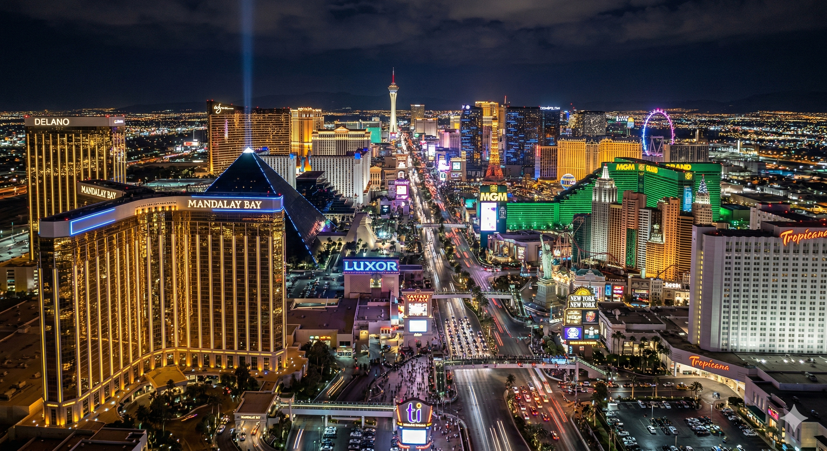 Las Vegas Strip lit up at night